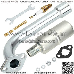 Upgrade Exhaust Pipe Muffler Jet Kit for Non Hemi Predator 212cc 196cc 6.5Hp GX160 GX200 KT196 CK196 Hammerheat 80t Manco Go Kart Small Engine Trailmaster MB200 Mini Bike Performance Parts