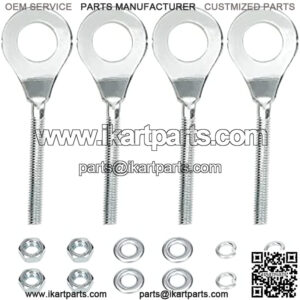 15mm 0.59" Chain Axle Adjuster Tensioner for 196cc 6.5hp Baja Warrior MB165 MB200 Coleman CT200U Motovox MBX10 MBX11 Massimo MB200 Mini Bike CRF50 CRF70 XR70 XR80 XR100 Dirt Pit Bike ATV 4 Pcs