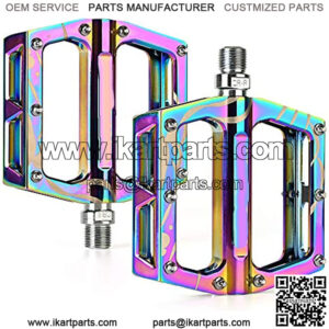 Road Bike Pedals 9/16 Sealed Bearing Mountain Bicycle Flat Pedals Lightweight Aluminum Alloy Wide Platform Cycling Pedal for BMX/MTB -Universal Lightweight Aluminum Alloy Platform Pedal