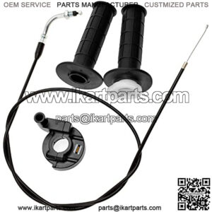 7/8" Twist Throttle Accelerator Handle Grips and Bent Cable Set for 50cc 110cc 125cc 150cc 250cc SSR 125 Dirt Pocket Rocket Bike Quad ATV Pit Pro Trail Lawn Mower Motor Mini Bike Part