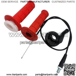 Twist Throttle Accelerator Handle Grips and Cable Set for CRF50 CRF70 XR50R XR75 Mini Bike Pit Bike Dirt Bike(7/8" 22mm)