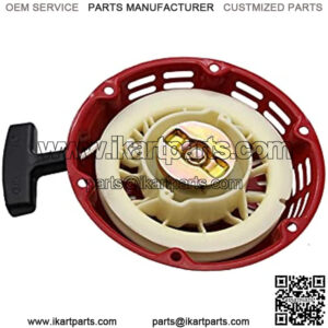 5.5HP 6.5HP Pull Start Recoil Starter for KT-196cc TrailMaster Mini XRS 163cc 80T Go Karts Mini Shark 212CC Motovox MBX20 Mini Bike Parts CT200U Trail 200 196cc Mini Bike Parts Red