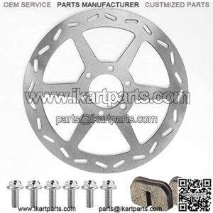 Rear Brake Disc Rotor with Pads for Baja Doodle Bug DB30 Blitz Monster Moto Motovox Mbx10 MBX11 80cc CT100U Trail 100 CC100X CK100 RT100 Trailmaster Hensim Mini Bike Go Kart TAOTAO ATD80A Parts