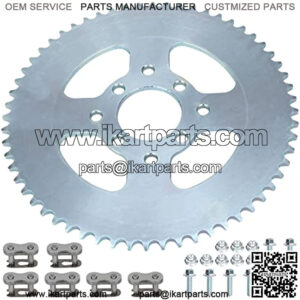 40/41/ 420 Chain 60T Tooth 2-1/8" Bore 8 Hole Rear Wheel Drive Sprocket with Master Link for Go Kart Cart Mini Bike Parts