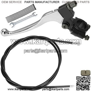 7/8" 22mm Left Brake Clutch Handle Lever 155cm Cable with Brake Pads for Coleman CT100U CC100X 98cc 3HP Baja Doodle Bug DB30 Motovox MBX10 MBX11 Monster Moto Powersport Mini Bike Parts