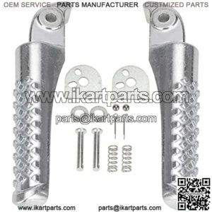 Foot Pegs Footrest Bracket Set Assembly for Coleman BT200X CT200U Trail 200 CT200U-EX CT100u Trail 100 196cc 6.5hp Powersports Motor Mini Bike Left Right Silver 2 pack Parts