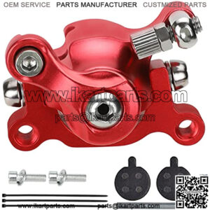 High Performance Aluminum Rear Brake Caliper Pads for Motovox MBX10 MBX11 DB30 97cc 2.8hp Coleman CT100U CC100X MM-B80 Mini Bike 47 49cc Mini ATV Scooter Dirt Pocket Bike Go Kart Kit Red