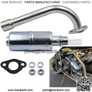 1" Go Kart Exhaust W/ Screw On Muffler Compatible with Predator 212cc/Clone 196cc Engines