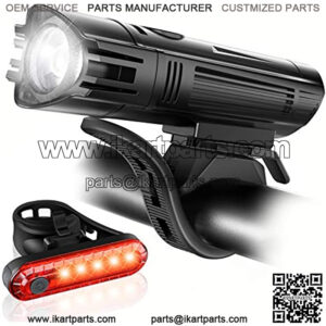 Ultra Bright USB Rechargeable Bike Light Set, Powerful Bicycle Front Headlight and Back Taillight, 4 Light Modes, Easy to Install for Men Women Kids Road Mountain Cycling
