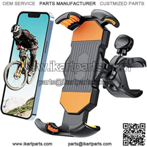 Bike Phone Mount, Bicycle Motorcycle Phone Handlebar Clamp Arm, Anti-Shake and 360?? Rotation Bike Accessories, Riding Phone Holder for IPhone13/12/11/Pro/Pro Max/XR/XS, Galaxy S21/S20, Note 20/10&More