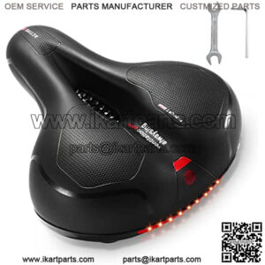 Bike Seat, Comfortable Bicycle Saddle for Women Men, Widen Bike Seat Cushion with Dual Shock Absorbing, Memory Foam, Reflective Tape, Universal Fit for Mountain/Road/City/Children Bike