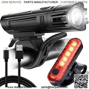 Gator 450 Lumens Bike Lights Front and Back Set, Headlight and Tail Rear Light, USB Rechargeable Bicycle Lamp, Waterproof, LED Safety Flashlight Cycling Accessories, Fits Adult Kids MTB Helmet