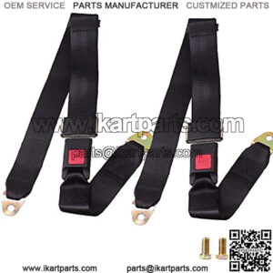 Heart Horse Universal Seat Belt 2 Point Seat Belt Adjustable Lap Strap Buckle for Club Golf Cart,Truck,Go Kart, Van, VR,UTV and (2 Pack)