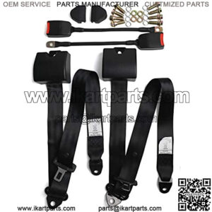 2 Set Three Point Adjustable Car Se??t Belt Harness Kit Universal for Trucks Forklifts Buses Go-karts VR UTV
