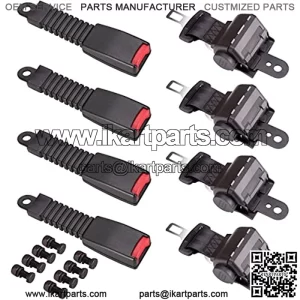 Universal Retractable Front Rear Golf Cart Seat Belt Kit for EZGO, Yamaha, Club Car