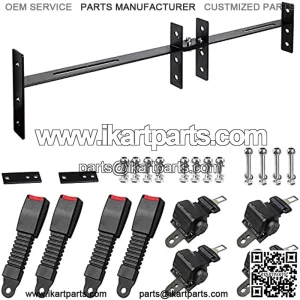 Golf Cart Seat Belt 4 Passengers (2+2), Retractable Club Car Seat Belts, Universal Ezgo Golf Cart Seat Belt, Fits 4-Seats Golf Car for EZGO, Yamaha Club Car