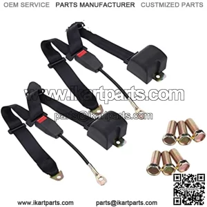 2pcs Universal 3pt Belts Retractable Adjustable Suitable For Trucks,Club Golf Cart,Go Kart, Van, VR,UTV and Buggies