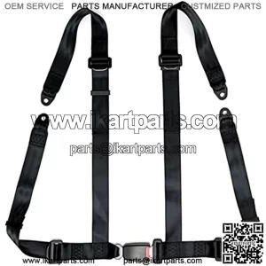 Universal 4Point Safety Harness Set 2" for ATV Utv Go Kart Buggy Black