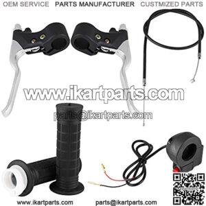 Throttle Brake Levers for Pocket Bike Mini Motorcycle,ABS + Aluminum AlloyHandle Grips Kill on/Off Switch Throttle Brake Levers Kit