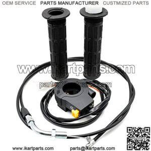 Mini Dirt Bike Twist Throttle Accelerator Handle Grips and 50" Cable Assembly with Kill Switch For 7/8" 22mm Handlebar 49CC 80CC Motorized Bicycle Push Bike Quad Pocket