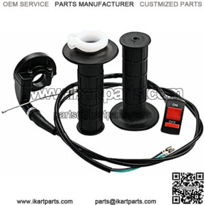 Twist Throttle Accelerator Handle Grips and Cable 50" Set With ON/OFF Switch Button for 50cc 110cc 150cc 250cc Mini Bike Atv Quad Pit Bike Dirtbike