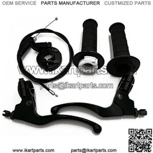 7/8" 22mm Twist Throttle Accelerator Handle Grips & Cable Set W/ Left Right Clutch Brake Handle Levers for XR80 XR100 CRF70 CRF80 CRF100 Pit Dirt Motor Bike Mini Bike 196cc 5.5hp 6.5hp
