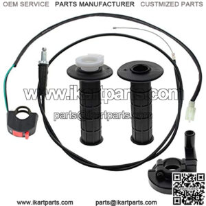 7/8" Twist Throttle Accelerator Handle Grips Cable Set Mini Bike ATV Quad 22mm