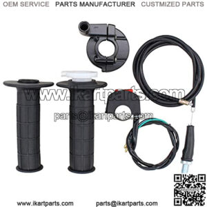 7/8 Inch 22mm Twist Throttle Accelerator Handle Grips and Cable Set with Clamp for 50cc 90cc 110cc 125cc 150cc 200cc Mini Bike ATV Quad Pit Bike Dirtbike