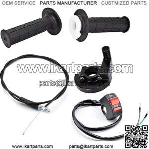 22mm Twist Throttle Accelerator Handle Grips, 50 90 110 125cc Pit Bike Dirtbike (Handle Grip + Cable + Throttle Clamp + flameout Switch) by CALU LUKY