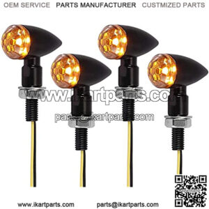 4PCS Motorcycle LED Turn Signal Indicator Amber Light Mini Bullet Shape Aluminum Motorbike Indicators Blinker Lights for M8 Motorcycles
