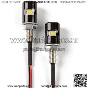 2PCS License Plate Light, License Tag Screw Bolt Lamp, 12V White LED Bulb, Waterproof/Rainproof, Black Aluminium Light Holder, Legal for Car Motorcycle Truck RV ATV Bike