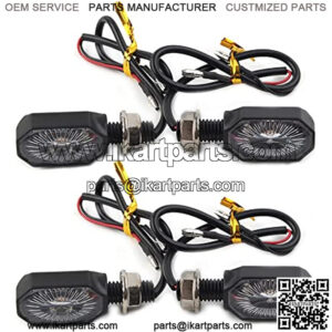 Mini LED Turn Signal Light Motorcycle Amber Light Blinkers Indicator Running Light Lamp 4Pcs Universal For Most Motorcycle, Dirt Bike, Street Bike, Dual Sport