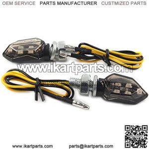 2 Pcs Motorcycle Mini Turn Signal Lights 5 LED Indicators Blinker 12V Amber Light Lamp Universal for Motorcycles, Dirt Bike, Street Bike, Motocross, Scooters, E-Bikes, Dual Sport