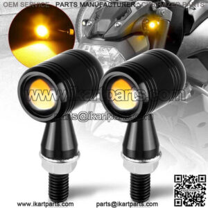 2X Motorcycle Bike Bullet CNC Mini LED Turn Signal Indicator Blinker Light Amber