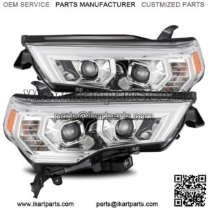 Halogen Projector Headlights Lamps PRO For 14-20 Toyota 4Runner Chrome Housing