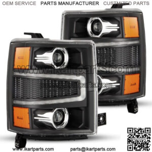 Projector Headlights AlphaRex PRO For 14-15 Chevy Silverado Black Housing
