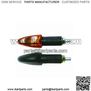 Bike-It Universal 10mm Long Stem Mini Spear Black/Amber Motorcycle Turn Signals