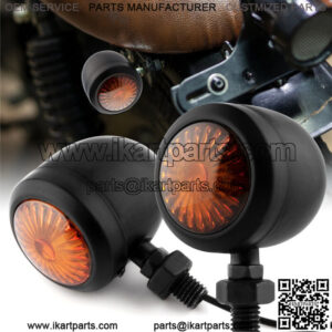 Black Motorcycle Bullet Turn Signal Blinker Light Amber For Suzuki Honda Yamaha