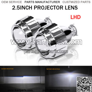 2.5inch HID Bi-xenon Projector Lens Hi-Lo Beam Shroud LHD For Headlight Retrofit