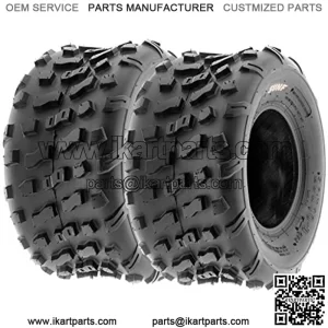 Set of 2 A022 20x10-9 ATV/UTV Off-Road Tires, 6-PR |Knobby Tread