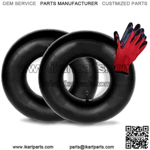 2 Pack of 15x6.00-6" Replacement Inner Tubes for Pneumatic Tires with TR-13 Valve Stem Complete with Nitrile Gloves Set