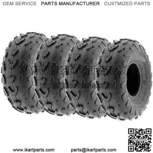 Set of 4 A007 ATV Go-Kart Sport Tires 18x7-7 Front & 18x7-7 Rear, 4 PR, Directional Tread