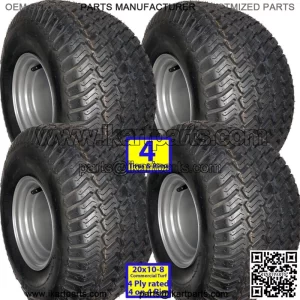 4) 20x10.00-8 Golf Cart Tires Wheels Rims fits EZGO Club Car Yamaha Harley more