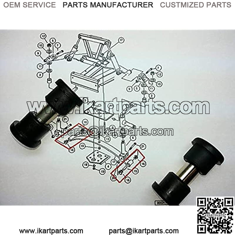 Golf Cart Front Lower Leaf Spring + Front Upper Suspension Bushing & Sleeve Kit for Club Car DS 1992 Up Gas & Electric - Image 4