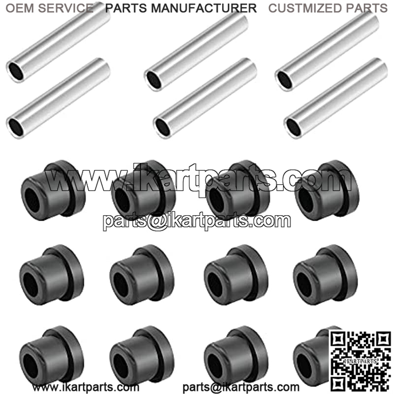 Golf Cart Bushing and Sleeve Kits, Rear Leaf Spring Bushing & Sleeves Kits for EZGO TXT 1994-UP and Club Car DS Models Gas & Electric 1981 + UP, 6 Sleeves and 12 bushings. 1012303 1015583 - Image 2