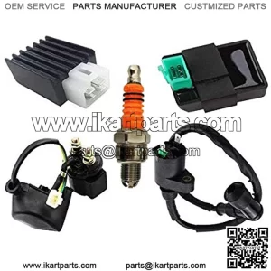Ignition Coil CDI Solenoid Relay Rectifier Regulator Kit for 50cc 70cc 90cc 110cc 125cc ATV Dirt Bike and Go Kart Scooter