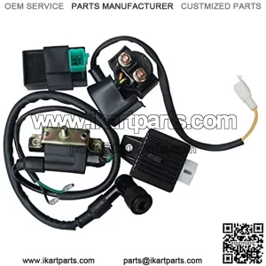 High Performance CG set of Ignition Coil AC CDI Solenoid Relay Voltage Regulator for CG 49cc 50cc 70cc 90cc 110cc 125cc ATV Quad TAOTAO Qiye Dirt Bike Go Kart