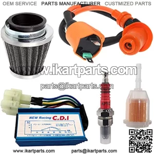 High Performance Racing 6 Pin AC CDI Ignition Coil Spark Plug A7TC for GY6 50cc 125cc 150cc 4-stroke Engines Scooter ATV Go Kart Moped Quad Pit Dirt Bike Cart