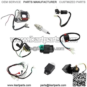Complete Electrics Stator Coil CDI Wiring Harness Assembly Kit for 4 Stroke ATV KLX 50cc 70cc 110cc 125cc Motor (Updated??Motorcycle Wire Harness Magneto Coil CDI Wiring Harness Coil Kit