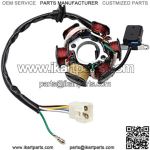 6 Coils Stator Magneto, PRO BAT, ATV Magneto Stator Plate, Stator Magneto 50cc 70cc 90cc 110cc 125cc Engine for ATV Go Kart Buggy Part Dirt Bike Quad